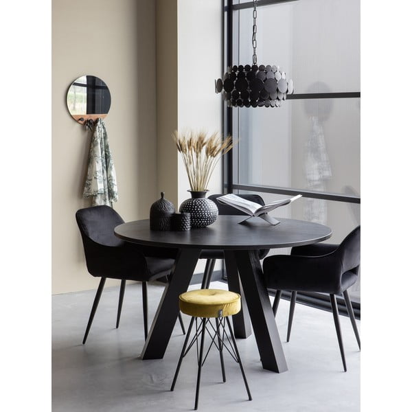 Melni polsterēti ēdamistabas krēsli ar roku balstiem (2 gab.) Jelle – WOOOD-image-1