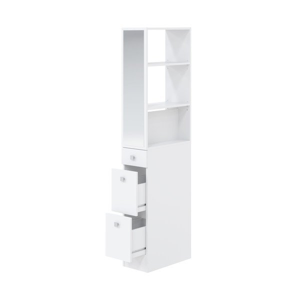 Balts vannasistabas skapis ar spoguli 24x180 cm Combi - TemaHome -image-3