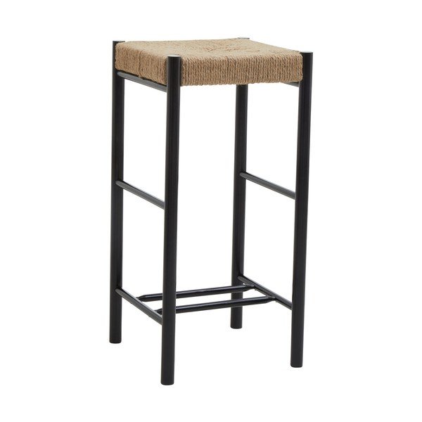 Melna/dabīga toņa dižskābarža masīvkoka bāra taburete (sēdekļa augstums 72 cm) Bandar – Premier Housewares