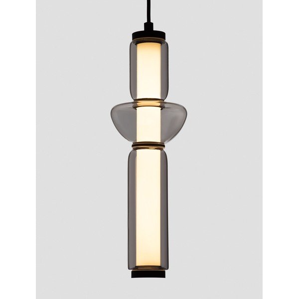 Pelēka stikla LED piekaramā lampa ar regulējamu spilgtumu ø 12 cm Ulon – Nova Luce-image-2