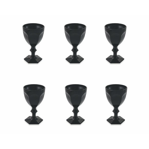 6 melnu Villa d'Este Wonderland glāžu komplekts, 170 ml