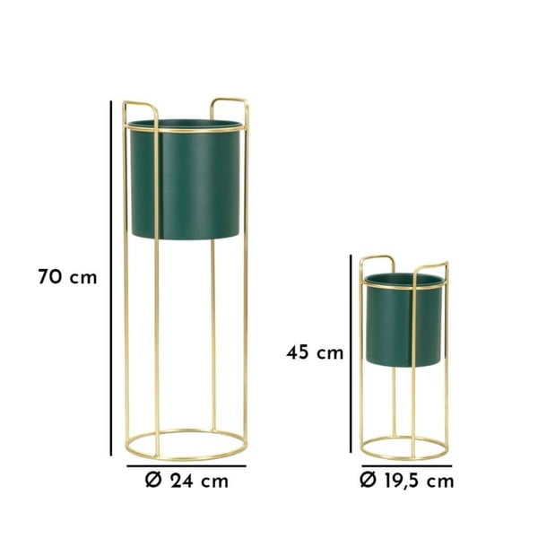 Metāla puķu poda apvalki (2 gab.) ø 24 cm Grent Slim – Mauro Ferretti-image-3