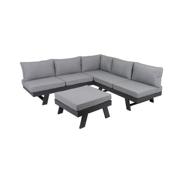 Pelēks alumīnija dārza atpūtas komplekts 4 personām Donna – Garden Pleasure