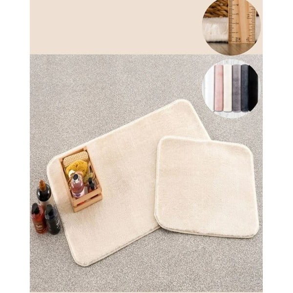 Krēmkrāsas vannas istabas paklājiņi (2 gab.) 50x90 cm Plush – Mila Home-image-2