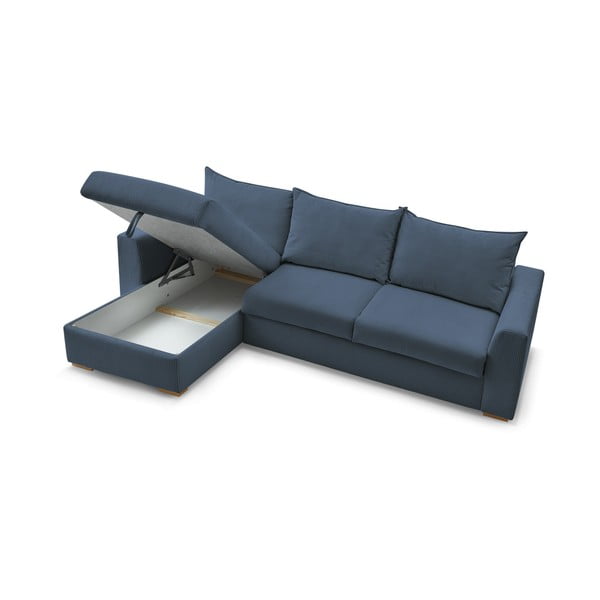 Tumši zils velveta salokāms stūra dīvāns (ar maināmu stūri) Augustin – Bobochic Paris-image-4