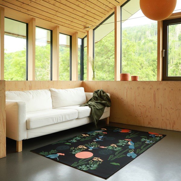 Melns paklājs 123x180 cm Bloom – Nattiot-image-2