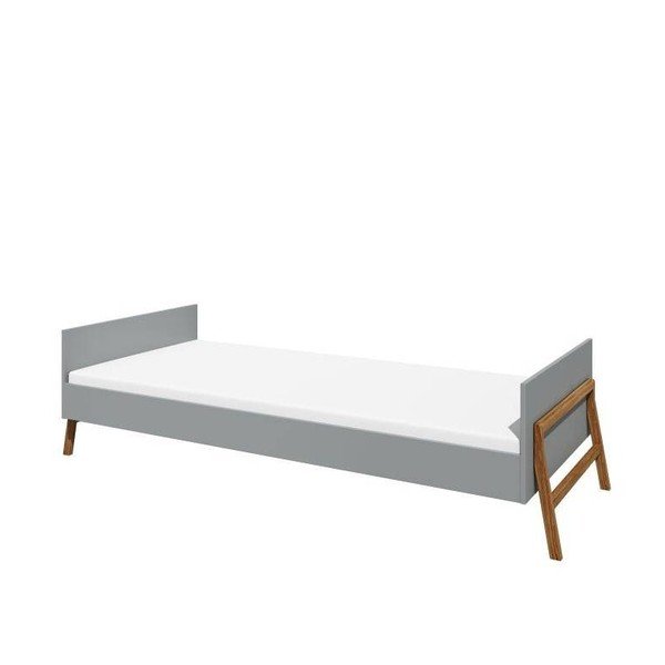 Pelēka bērnu gulta 90x200 cm Lotta – BELLAMY-image-2