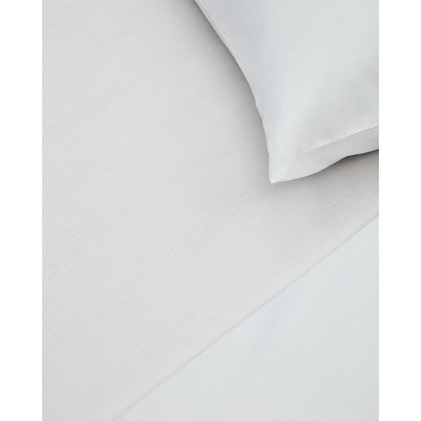 Balts palags no kokvilnas perkala ar gumiju 150x200 cm Teia – Kave Home-image-2