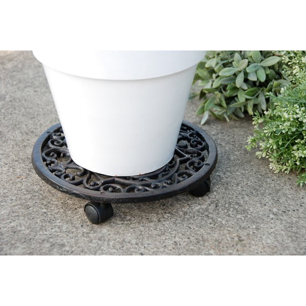 Metāla pārvietojams puķu podu statīvs ø 29 cm Ornament – Esschert Design-image-1