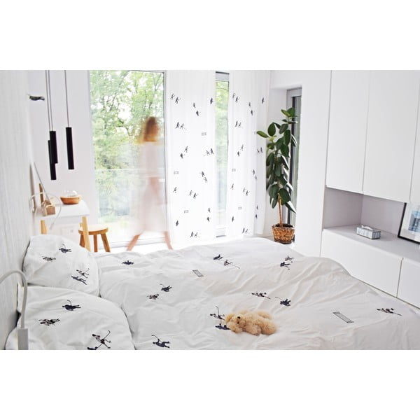 Balts bērnu aizkars no kokvilnas satīna 110x250 cm Ice Hockey – Butter Kings-image-1