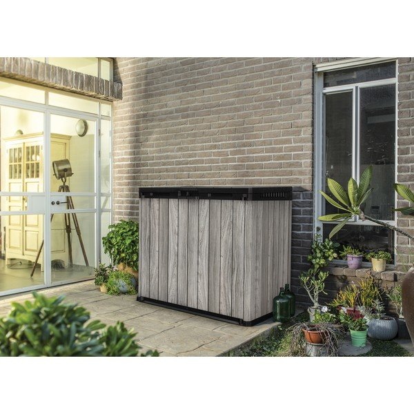 Pelēka plastmasas dārza uzglabāšanas kaste Deco – Keter-image-1