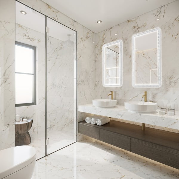 Sienas spogulis ar gaismu 37x70 cm Yuna – Mirrors and More-image-1