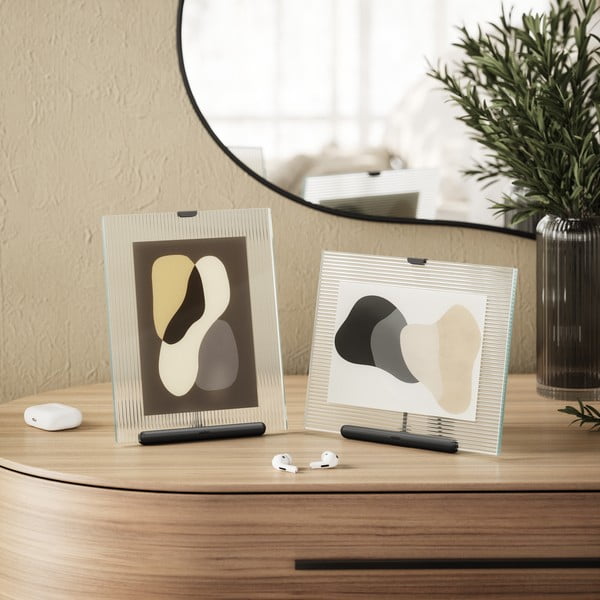 Melns stikla stāvošs foto rāmis 19x23 cm Flute – Umbra-image-1