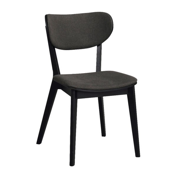 Melns ozolkoka ēdamistabas krēsls ar tumši pelēku sēdekli Rowico Cato
