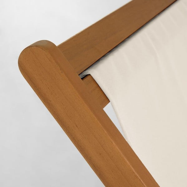 Krēmkrāsas saliekams pludmales atpūtas krēsls no akācijas koka Kave Home Adredna-image-1
