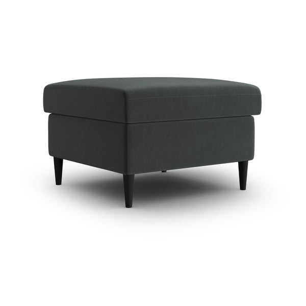 Tumši pelēks samta kāju soliņš Kyoto – Cosmopolitan Design-image-1