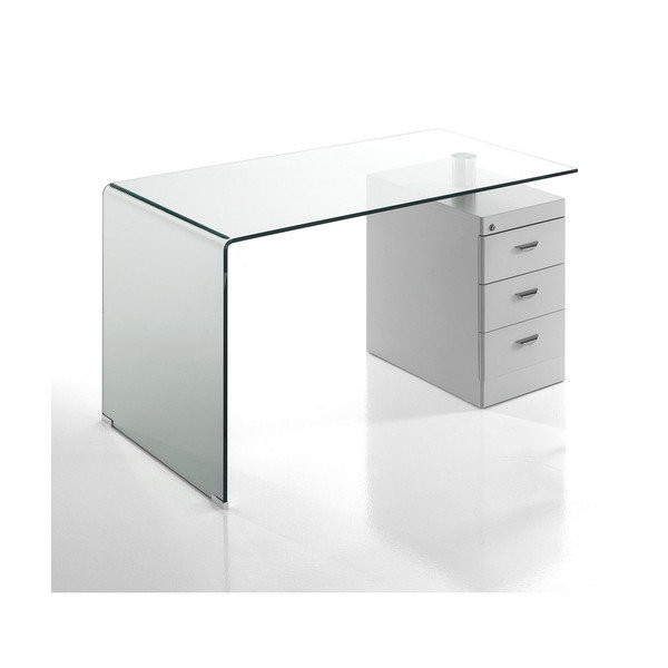 Darba galds ar stikla galda virsmu 65x125 cm Bow – Tomasucci-image-3