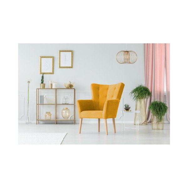 Dzeltens krēsls ar atzveltnēm Micadoni Home Lamarta-image-2