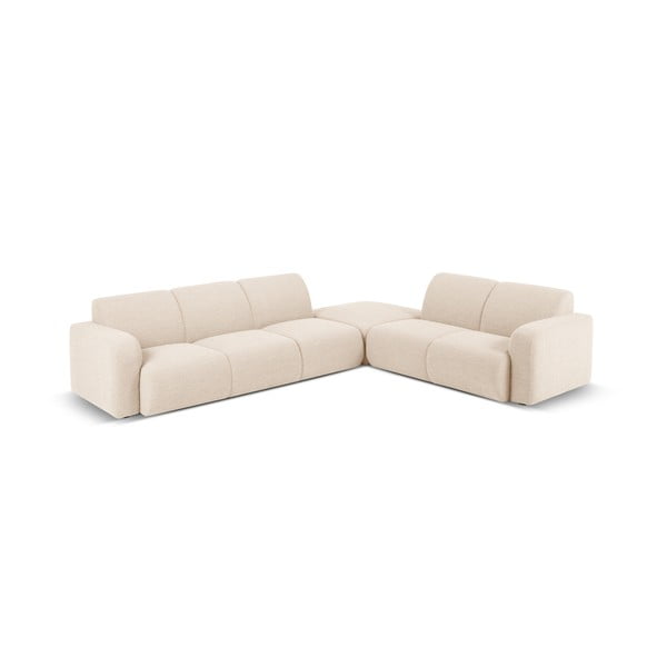 Bēšs stūra dīvāns no buklē auduma (ar labo stūri) Molino – Micadoni Home-image-2