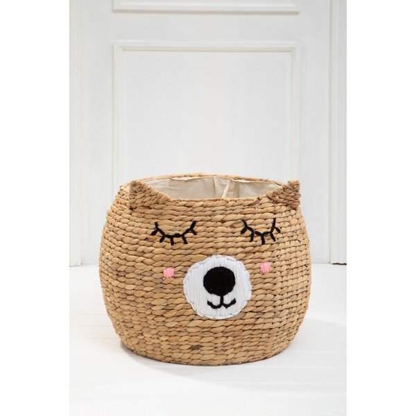 Dabīga toņa bērnu rotaļlietu grozs no ūdens hiacintes ø 49x40 cm Lidi Cat Face – Premier Housewares-image-2