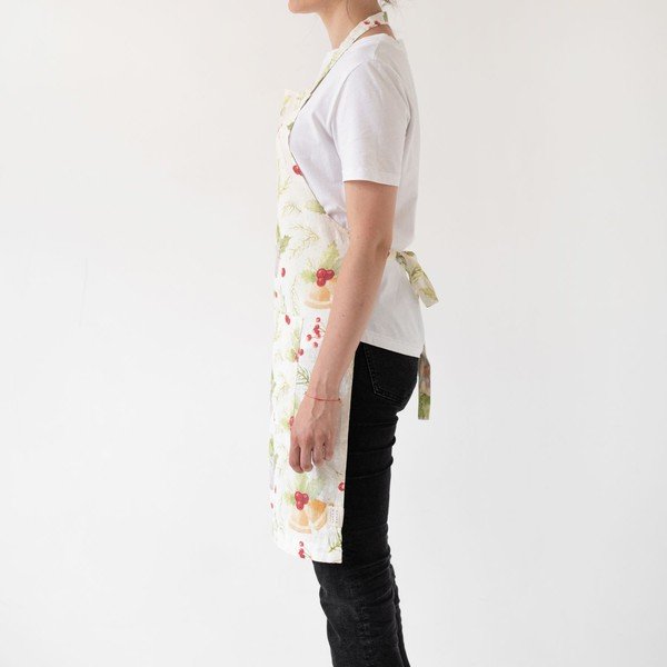 Ziemassvētku lina priekšauts Linen Tales Daily Apron Merry, 80 x 55 cm-image-1