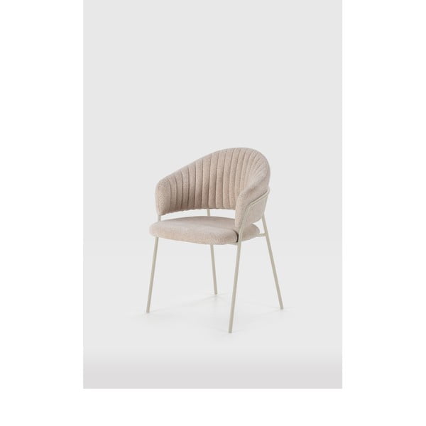 Bēši polsterēti ēdamistabas krēsli ar roku balstiem (2 gab.) Leticia – Marckeric-image-1