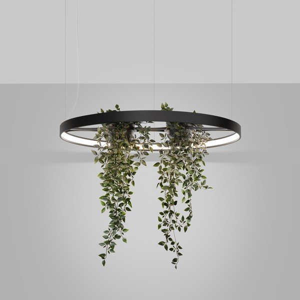 Melna alumīnija LED piekaramā lampa ø 78 cm RIO – Thoro-image-1