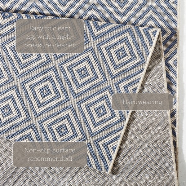 Zils āra paklājs NORTHRUGS Karo, 140 x 200 cm-image-1