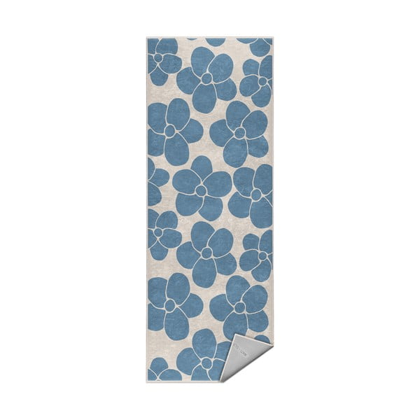 Zils mazgājams celiņa paklājs 80x200 cm Blue Meadow – Mila Home