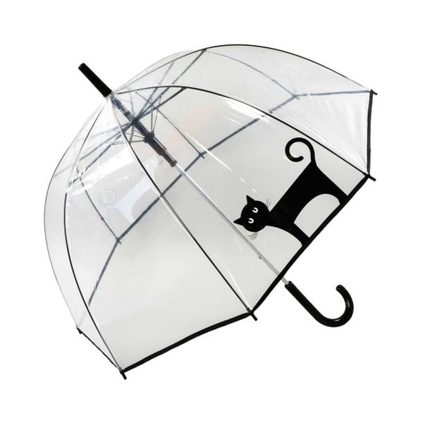Caurspīdīgs stāvošs kaķu lietussargs ar putnu būrīti, ⌀ 84 cm