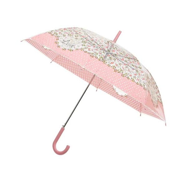 Caurspīdīgs lietussargs Ambiance Pink Flowers, ⌀ 103 cm