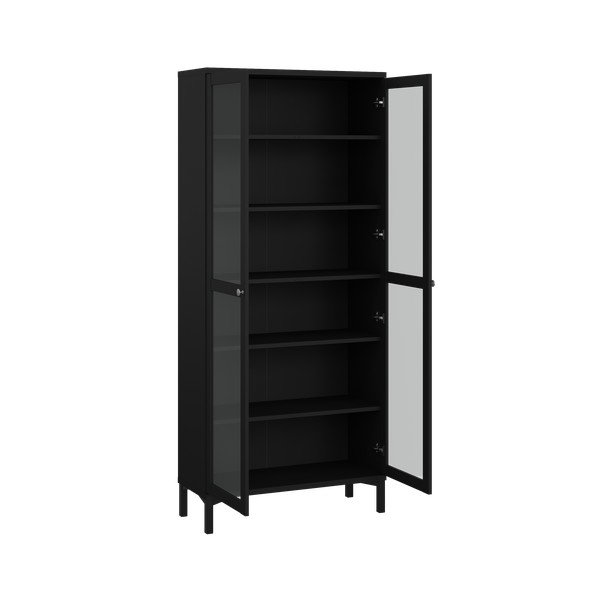 Melna vitrīna 89x203 cm Roma – Tvilum-image-3