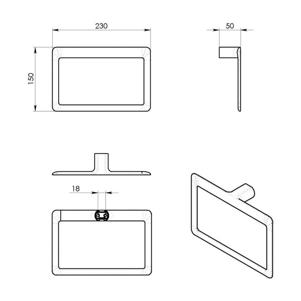Zelta krāsas metāla sienas dvieļu turētājs Gedy Pirenei – Sapho-image-1