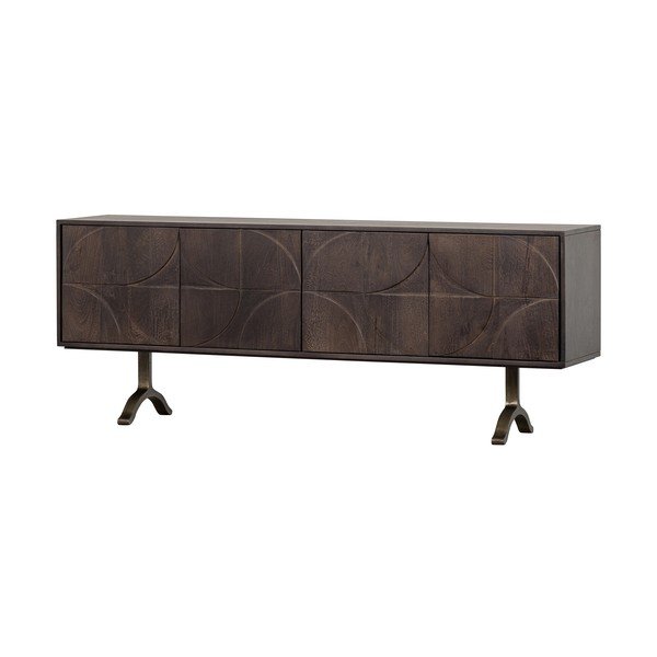 Tumši brūns mango masīvkoka TV galdiņš 180x70x40 cm Draw – WOOOD-image-3