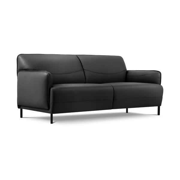 Tumši pelēks ādas dīvāns Windsor & Co Sofas Neso, 175 x 90 cm-image-2