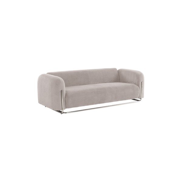 Pelēkbēšs velveta dīvāns 234 cm Everman – Jotex
