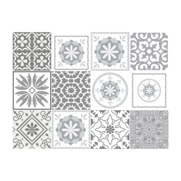 12 sienas uzlīmju komplekts Ambiance Cement Tiles Shades of Gray Cordoba, 10 x 10 cm-image-2