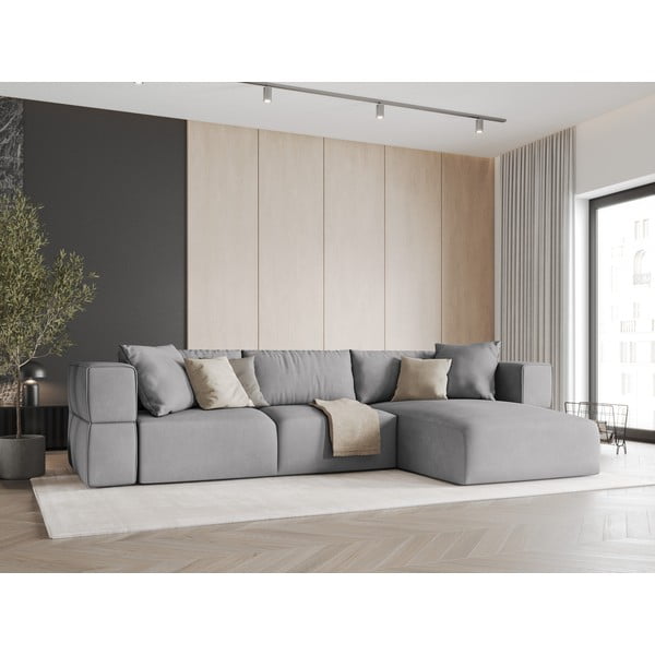 Gaiši pelēks stūra dīvāns (ar labo stūri) Esther – Milo Casa-image-1