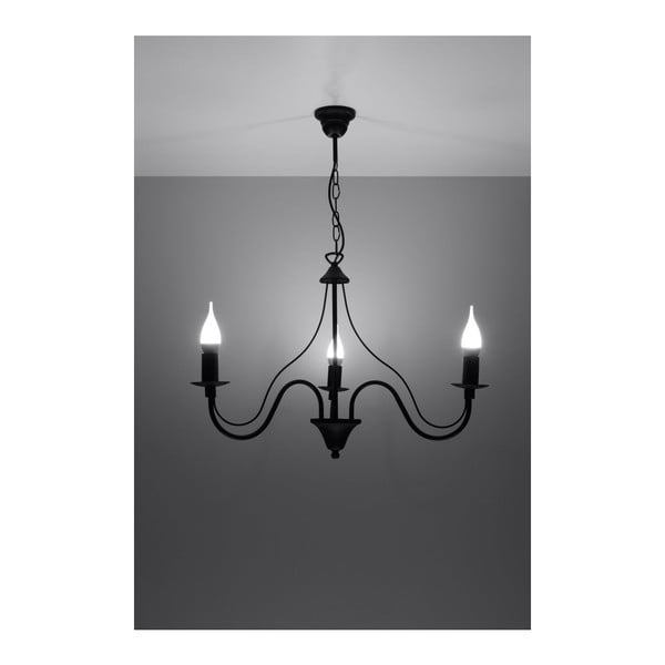 Melna metāla piekaramā lampa ø 60 cm Fiorano – Sollux-image-1