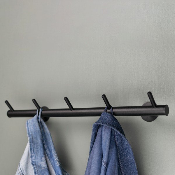 Melns metāla sienas pakaramais 55 cm Odin – Spinder Design-image-1