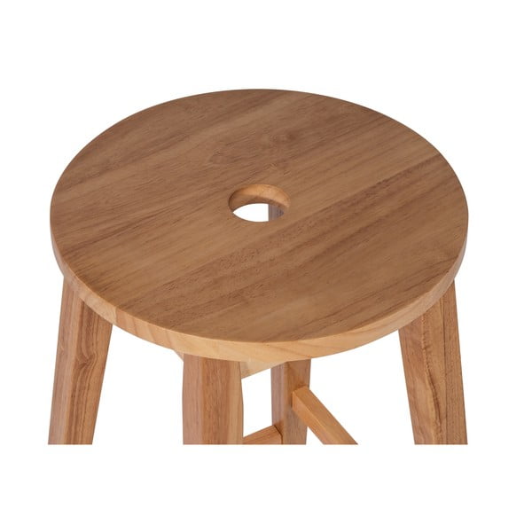Dabīga toņa gumijkoka masīvkoka bāra taburete (sēdekļa augstums 75 cm) Club – Bonami Essentials-image-3