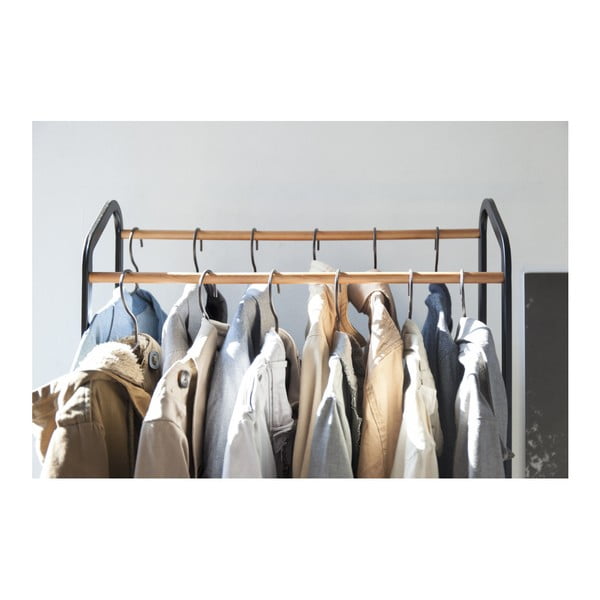Melns metāla pārvietojams drēbju pakaramais statīvs Tower – YAMAZAKI-image-4