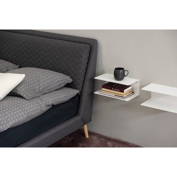 Balts dubults sienas plaukts no metāla Actona Joliet, platums 35 cm-image-1