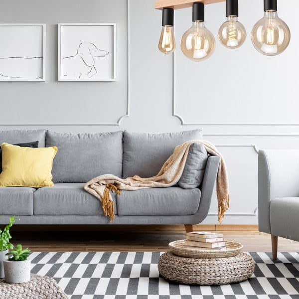 Melns/dabīga toņa griestu gaismeklis – LAMKUR-image-2