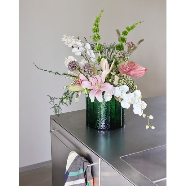 Ar rokām darināta stikla vāze Emerald – Hübsch-image-1