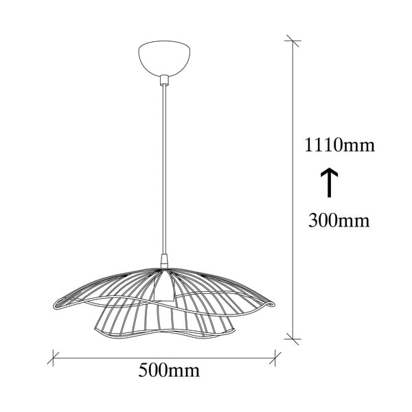 Melna piekaramā lampa ar metāla abažūru ø 50 cm Farac – Opviq lights-image-3