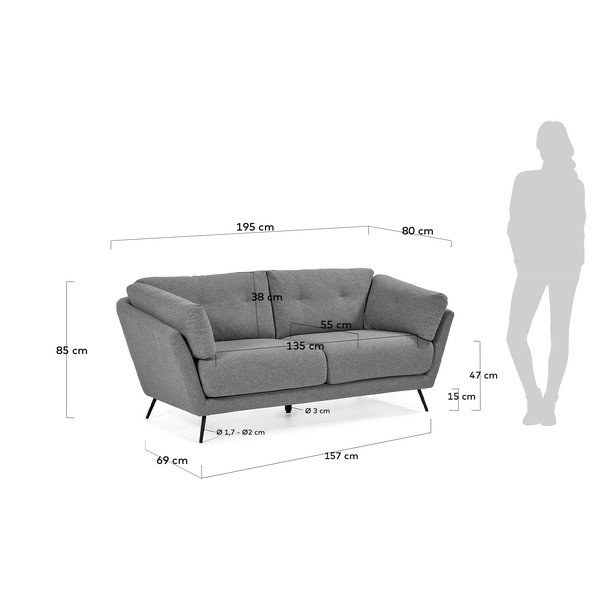 Pelēks dīvāns Kave Home Sahira-image-4