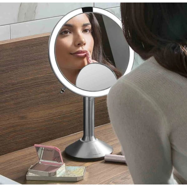 Kosmētikas spogulis ar gaismu/palielināmais (5x) ø 20 cm Sensor Trio – simplehuman-image-3