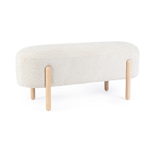 Krēmkrāsas polsterēts sols no buklē auduma Dayla – Bizzotto-image-2