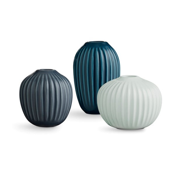 3 keramikas vāžu komplekts Kähler Design Hammershoi Miniature Cold Palette